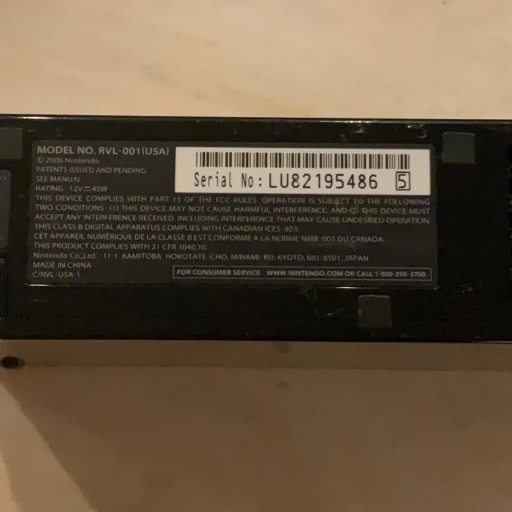 Nintendo Wii Console For Parts Or Repair Not Working Model RVL-001 Broken Black